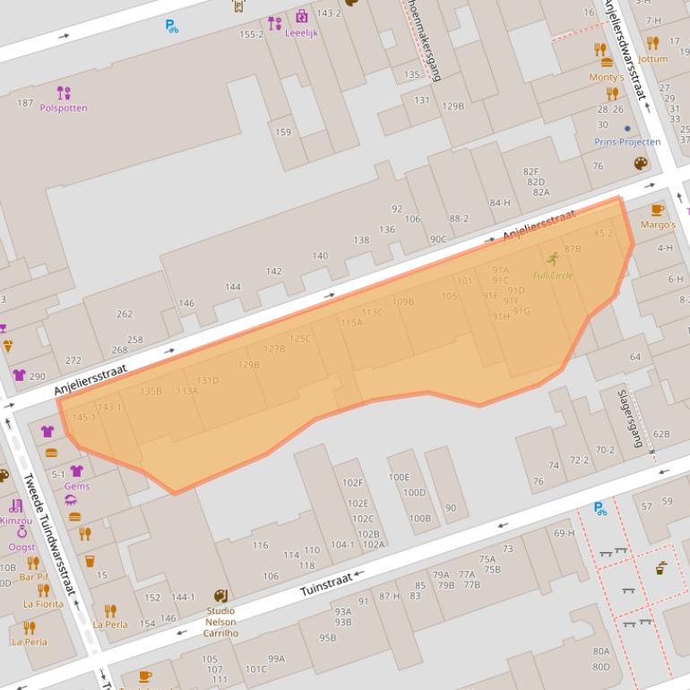 Kaart van postcodegebied 1015NE.