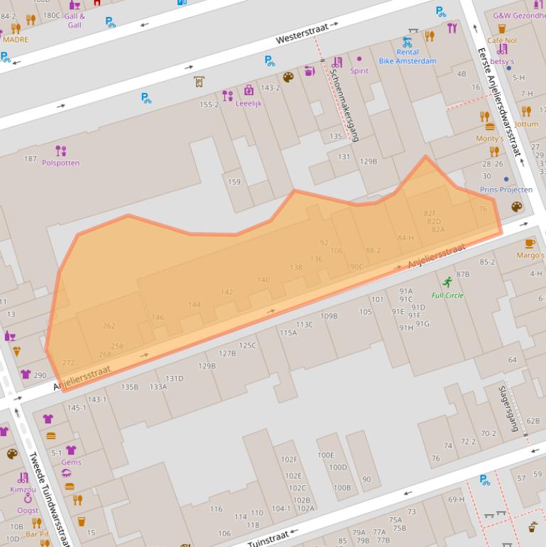 Kaart van postcodegebied 1015NJ.