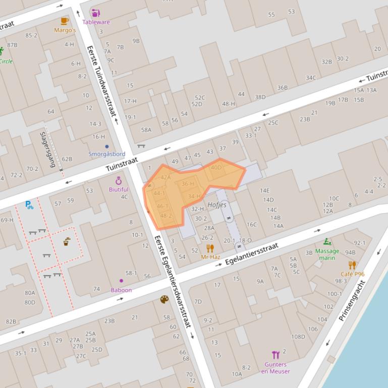 Kaart van postcodegebied 1015PN.