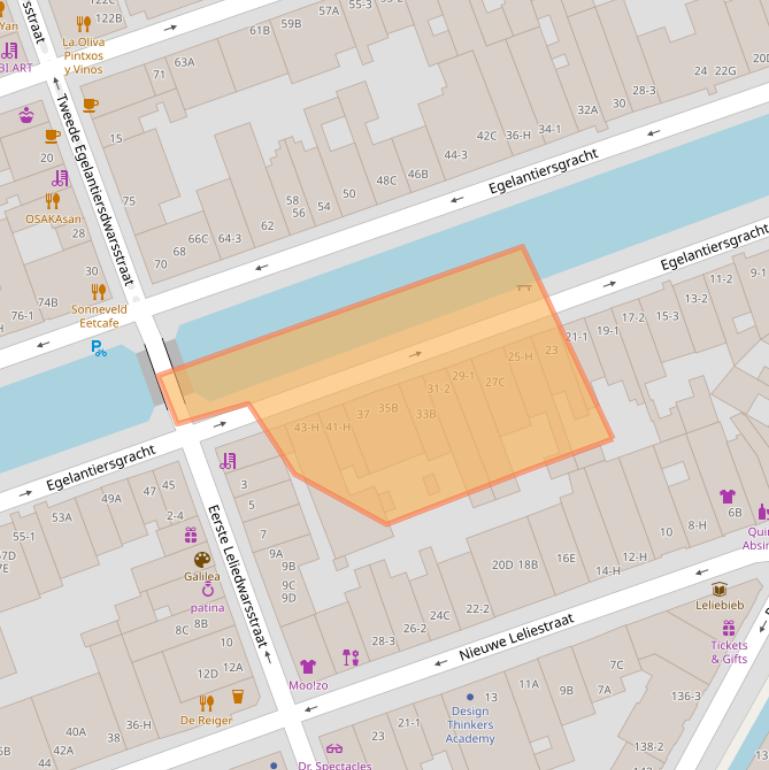 Kaart van postcodegebied 1015RC.