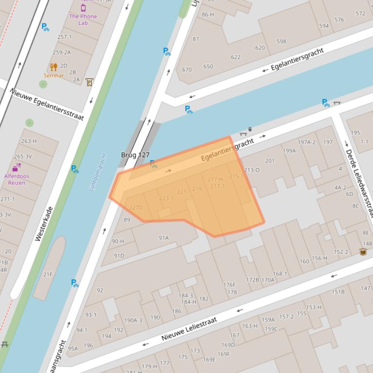 Kaart van postcodegebied 1015RK.