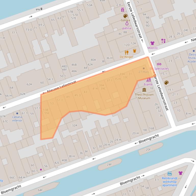 Kaart van postcodegebied 1015SJ.