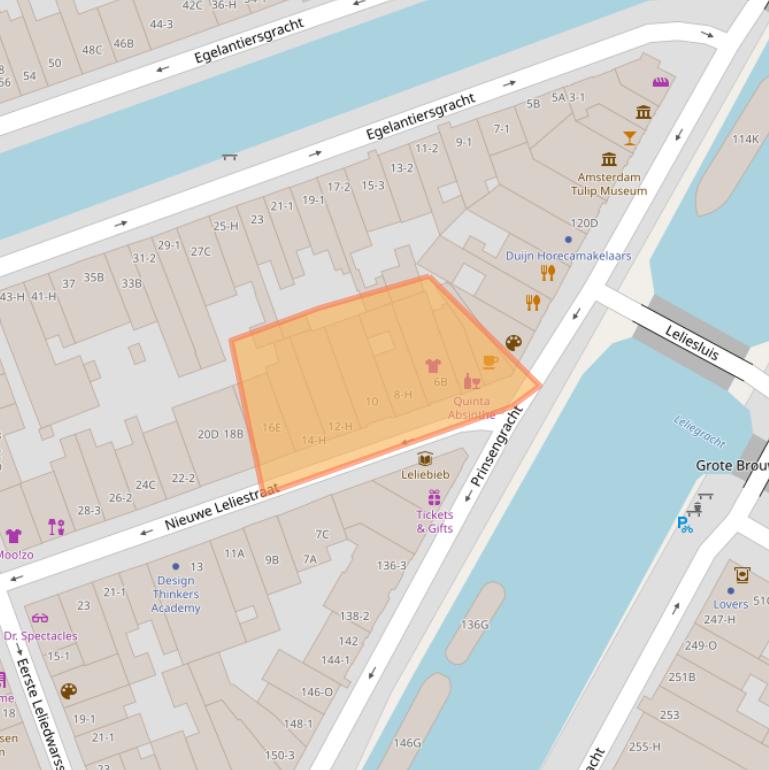 Kaart van postcodegebied 1015SP.