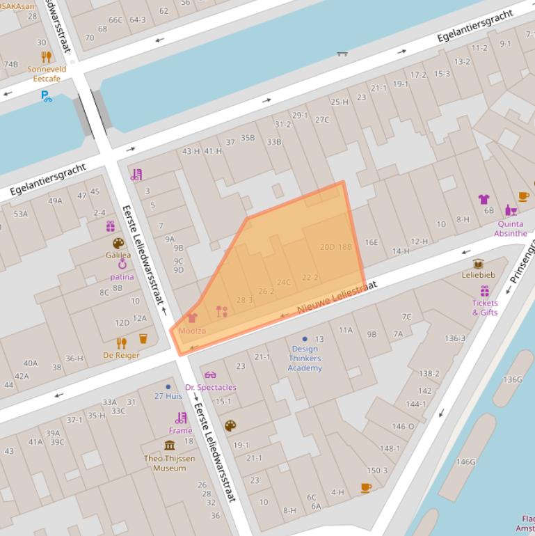 Kaart van postcodegebied 1015SR.