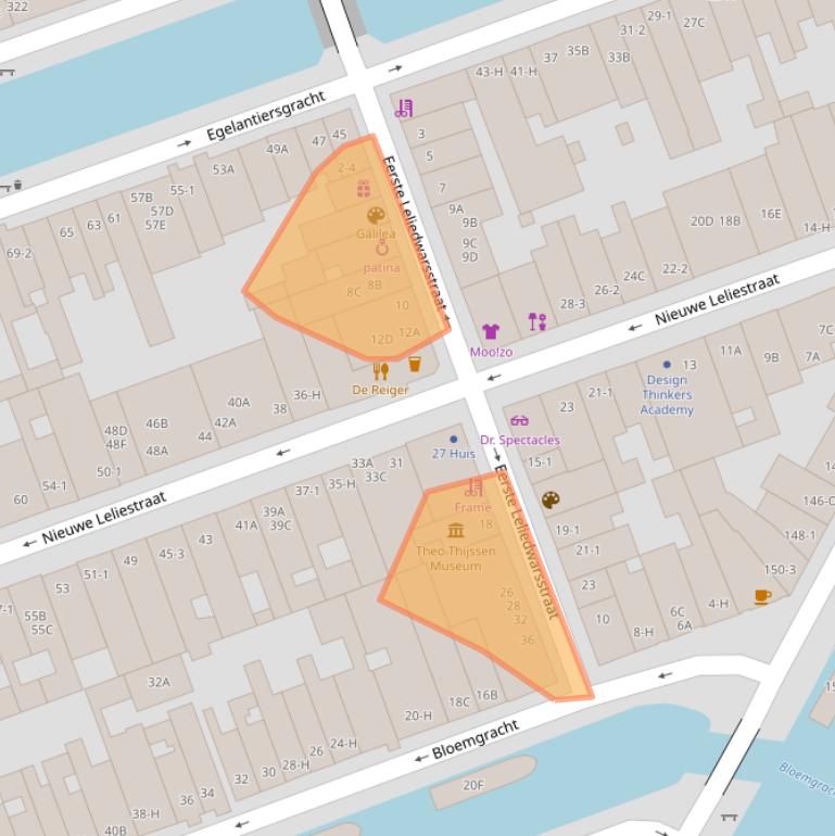 Kaart van postcodegebied 1015TA.