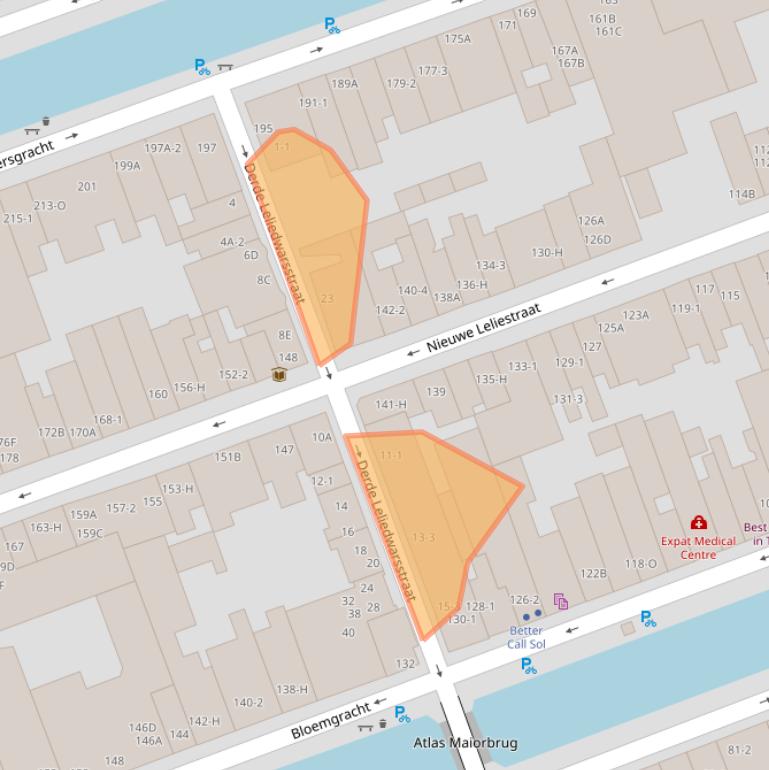 Kaart van postcodegebied 1015TD.