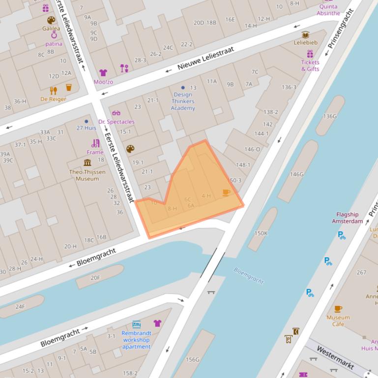 Kaart van postcodegebied 1015TH.