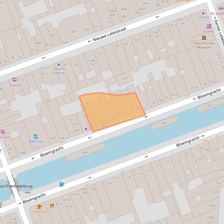 Kaart van postcodegebied 1015TK.