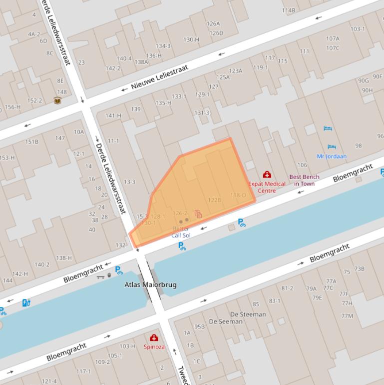 Kaart van postcodegebied 1015TP.