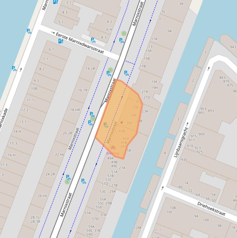 Kaart van postcodegebied 1015VA.