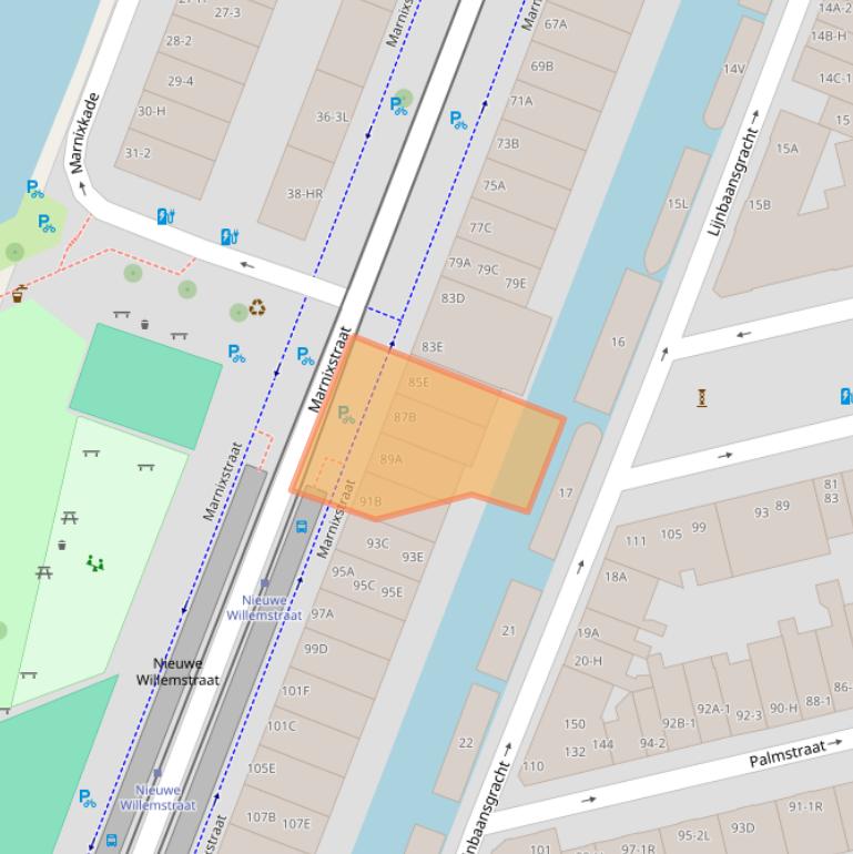 Kaart van postcodegebied 1015VE.