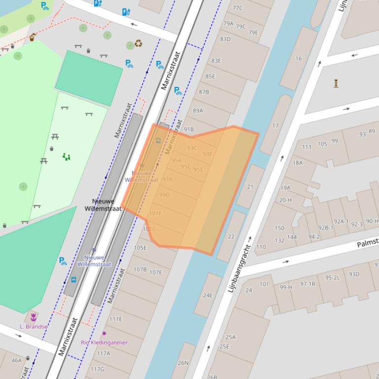 Kaart van postcodegebied 1015VG.