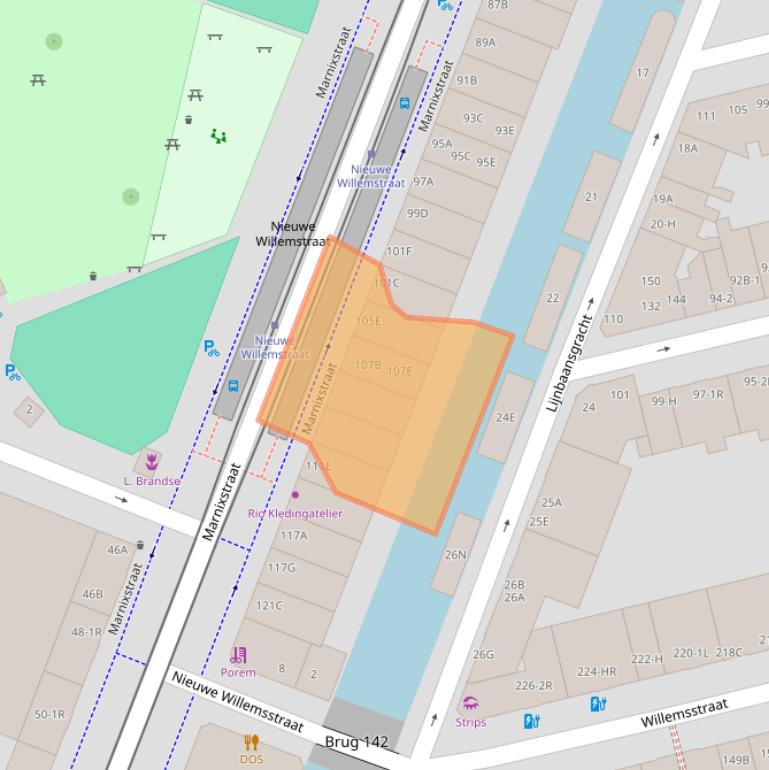 Kaart van postcodegebied 1015VH.