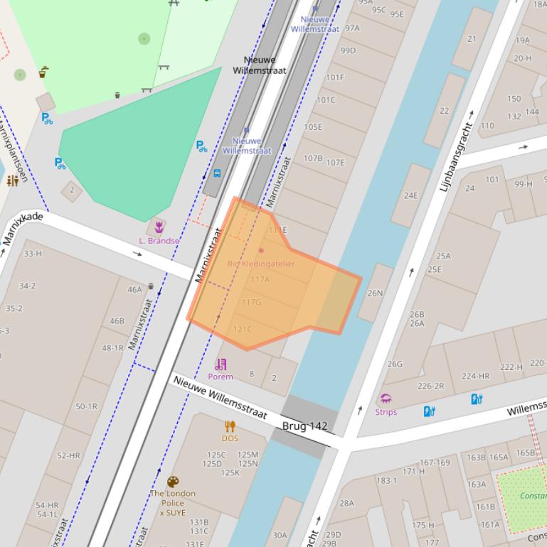 Kaart van postcodegebied 1015VJ.