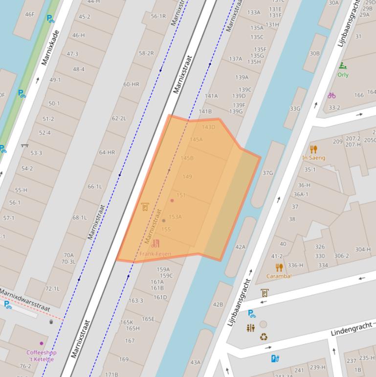 Kaart van postcodegebied 1015VM.