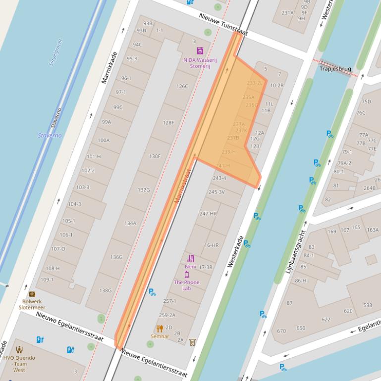 Kaart van postcodegebied 1015WE.