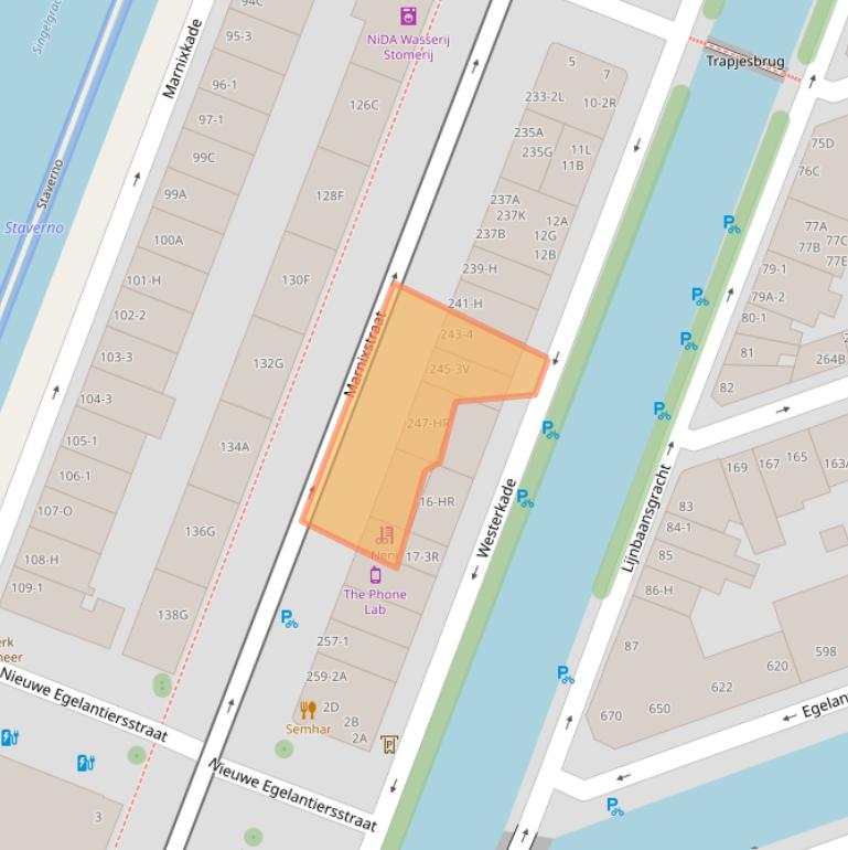 Kaart van postcodegebied 1015WG.