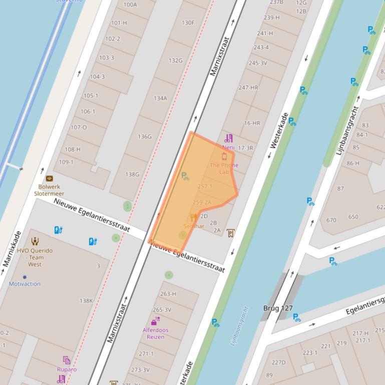 Kaart van postcodegebied 1015WH.