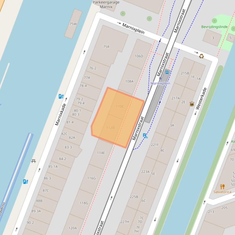 Kaart van postcodegebied 1015WR.