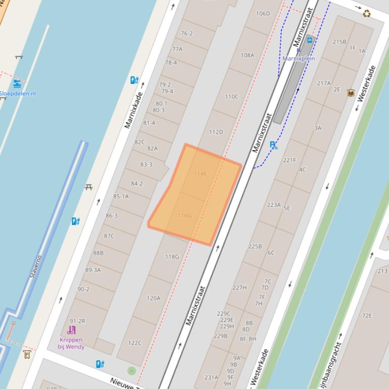 Kaart van postcodegebied 1015WS.