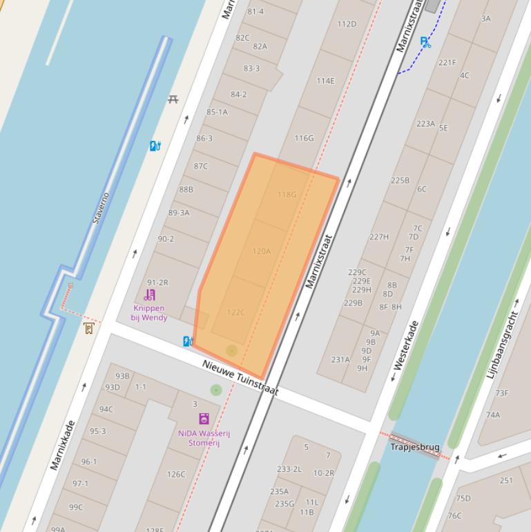 Kaart van postcodegebied 1015WT.