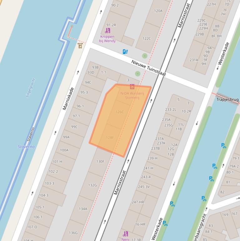 Kaart van postcodegebied 1015WV.