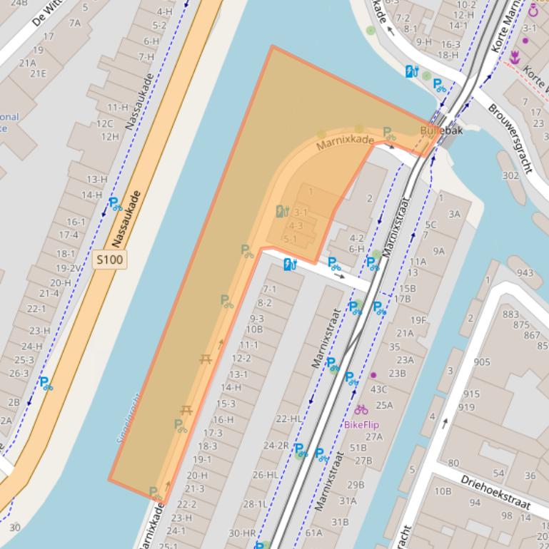 Kaart van postcodegebied 1015XL.