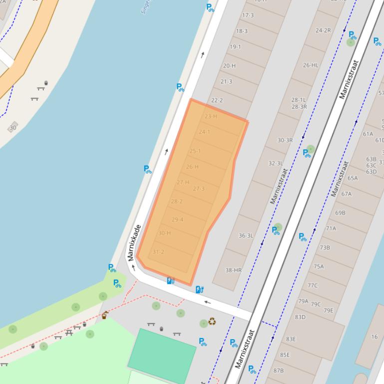 Kaart van postcodegebied 1015XP.