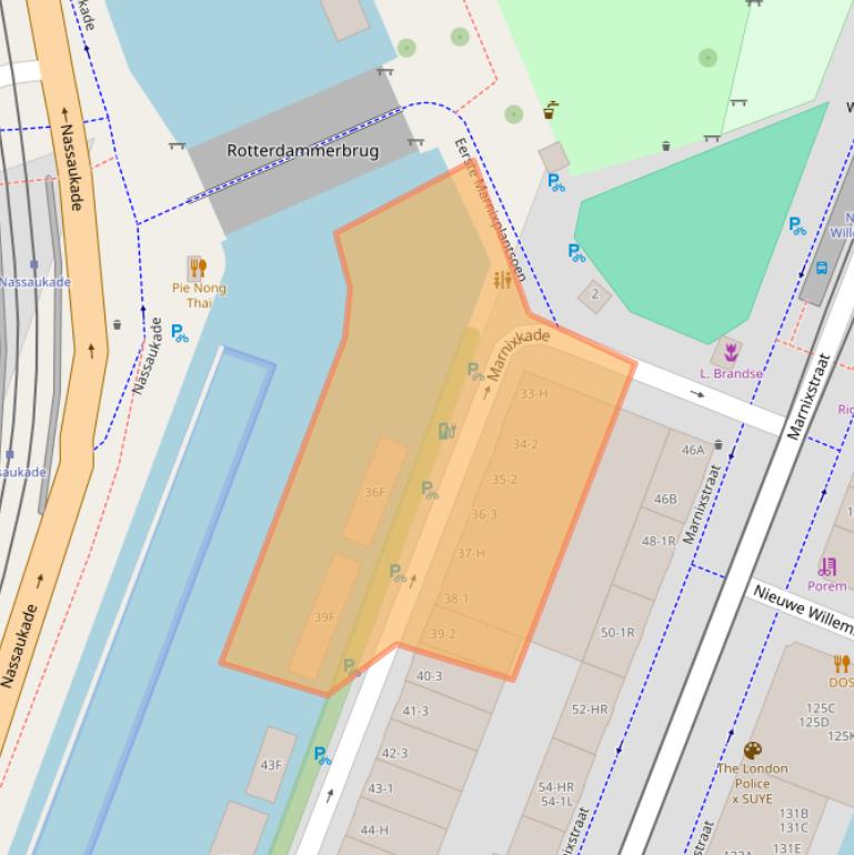 Kaart van postcodegebied 1015XR.