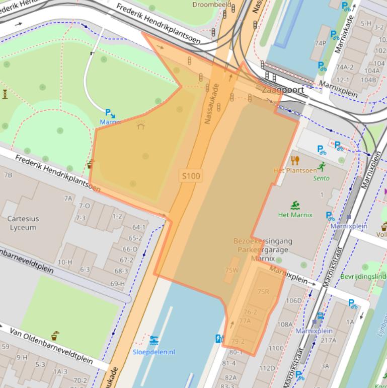 Kaart van postcodegebied 1015ZE.