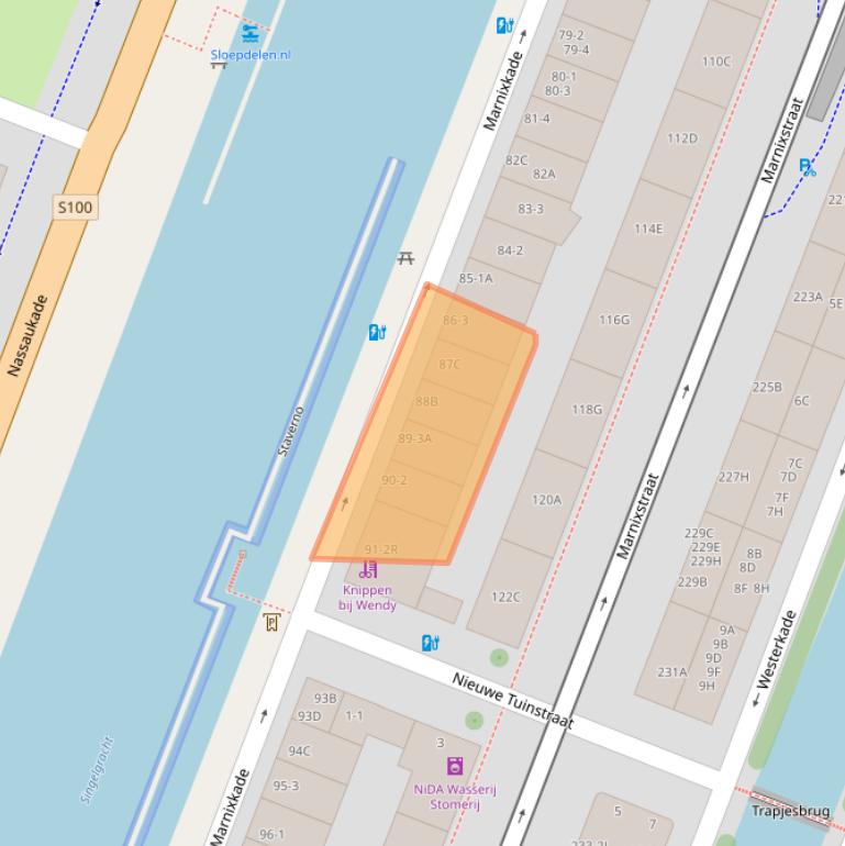 Kaart van postcodegebied 1015ZH.