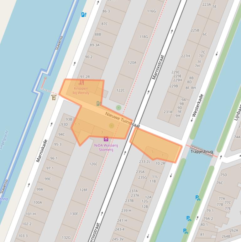 Kaart van postcodegebied 1015ZR.