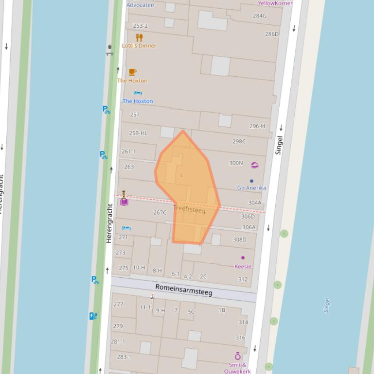 Kaart van postcodegebied 1016AP.