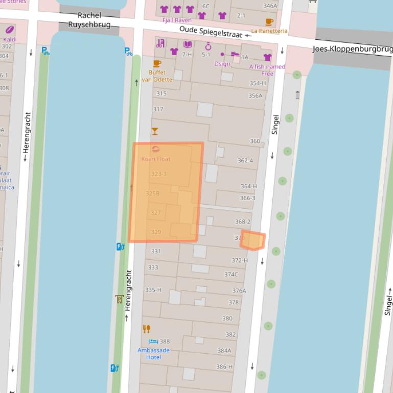 Kaart van postcodegebied 1016AW.