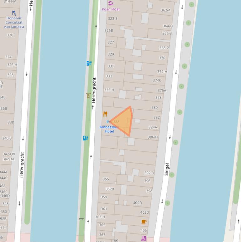 Kaart van postcodegebied 1016AZ.