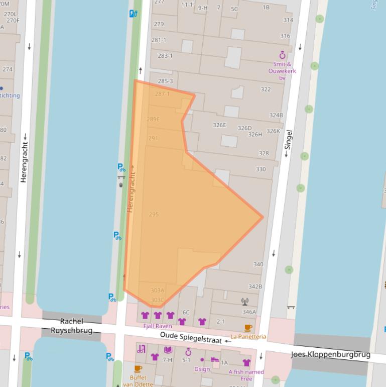 Kaart van postcodegebied 1016BL.