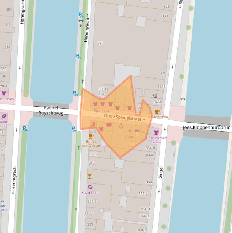 Kaart van postcodegebied 1016BM.