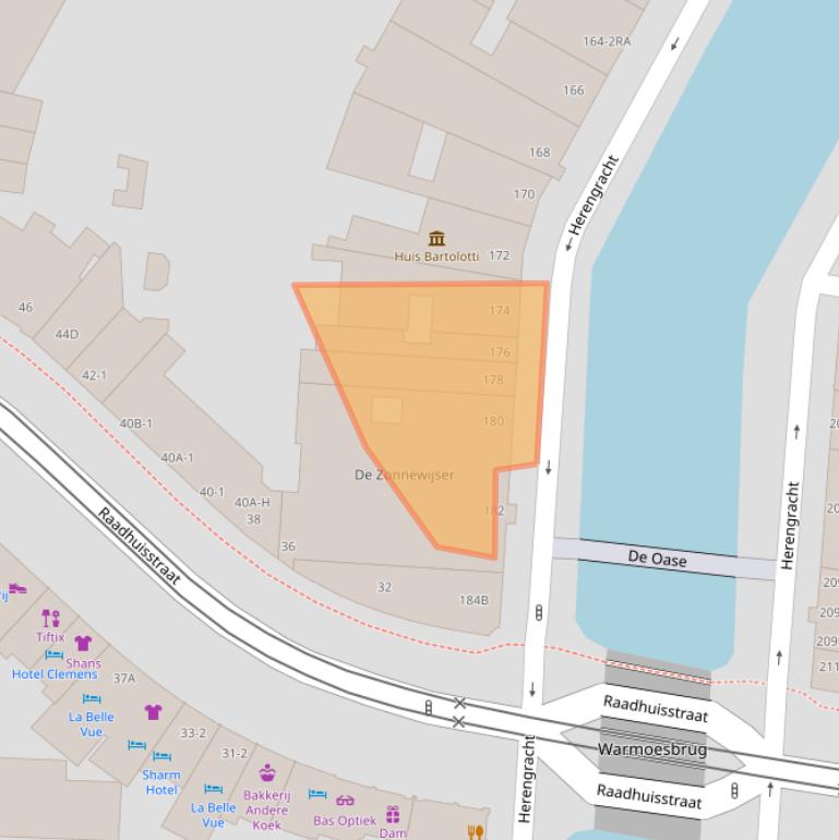 Kaart van postcodegebied 1016BR.