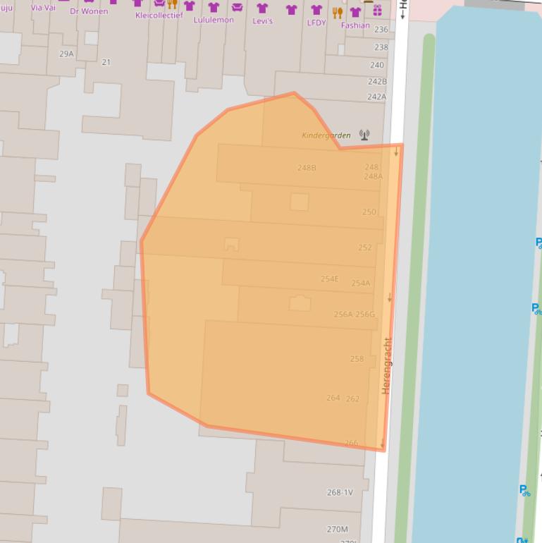 Kaart van postcodegebied 1016BV.