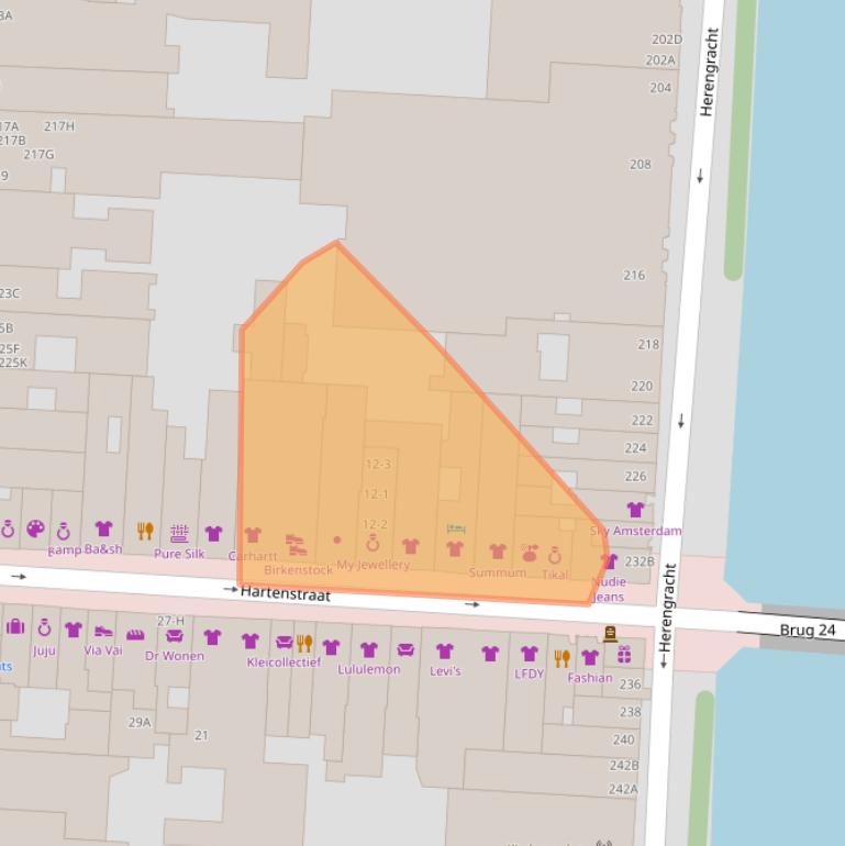 Kaart van postcodegebied 1016CB.