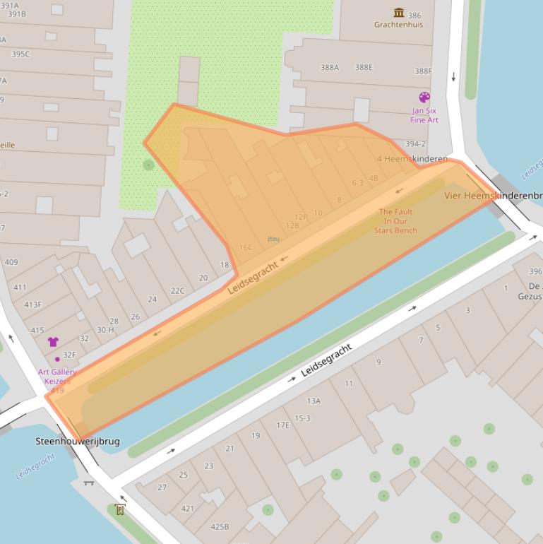 Kaart van postcodegebied 1016CK.