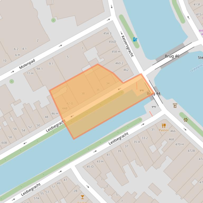 Kaart van postcodegebied 1016CM.