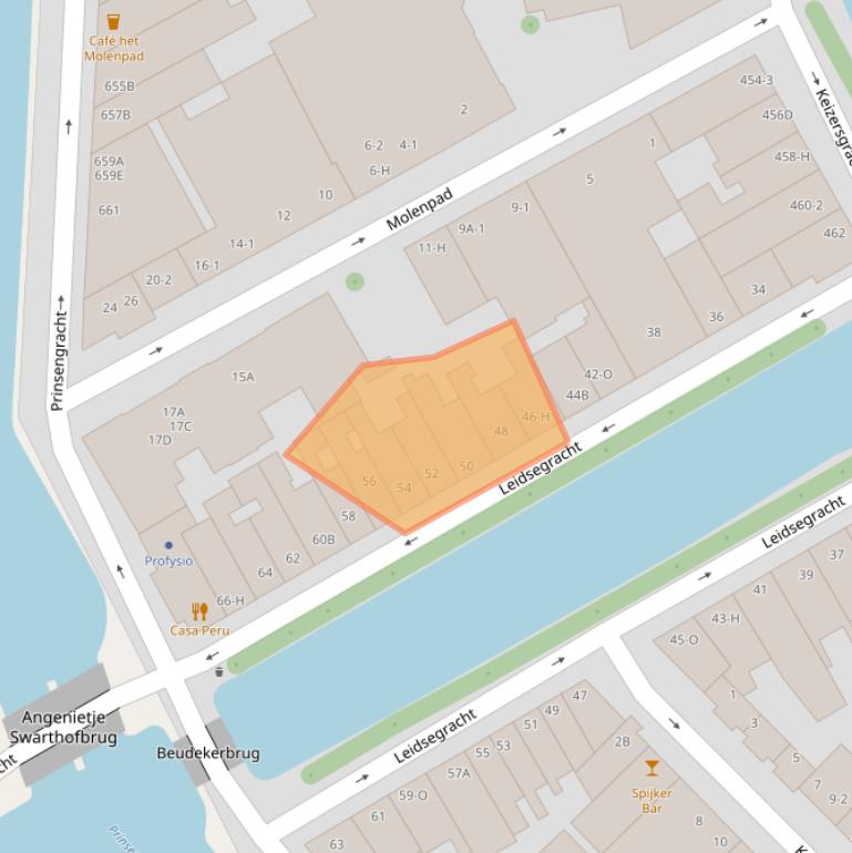 Kaart van postcodegebied 1016CN.