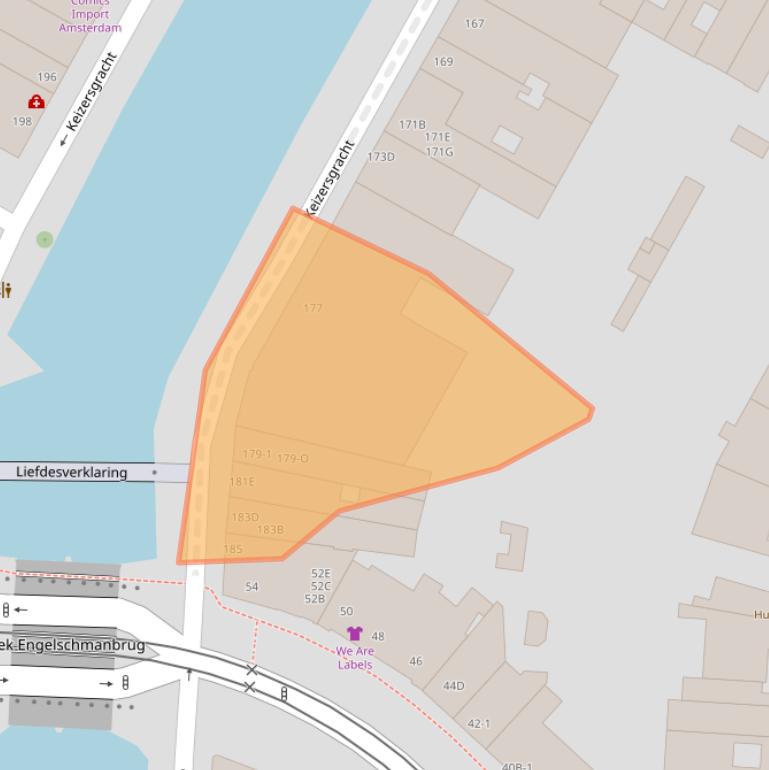 Kaart van postcodegebied 1016DR.