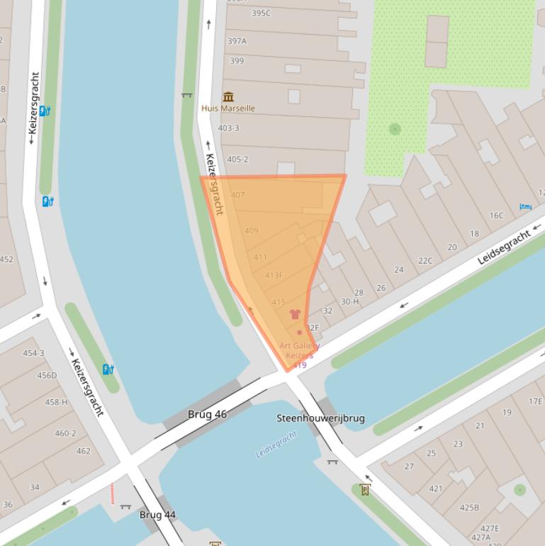 Kaart van postcodegebied 1016EL.