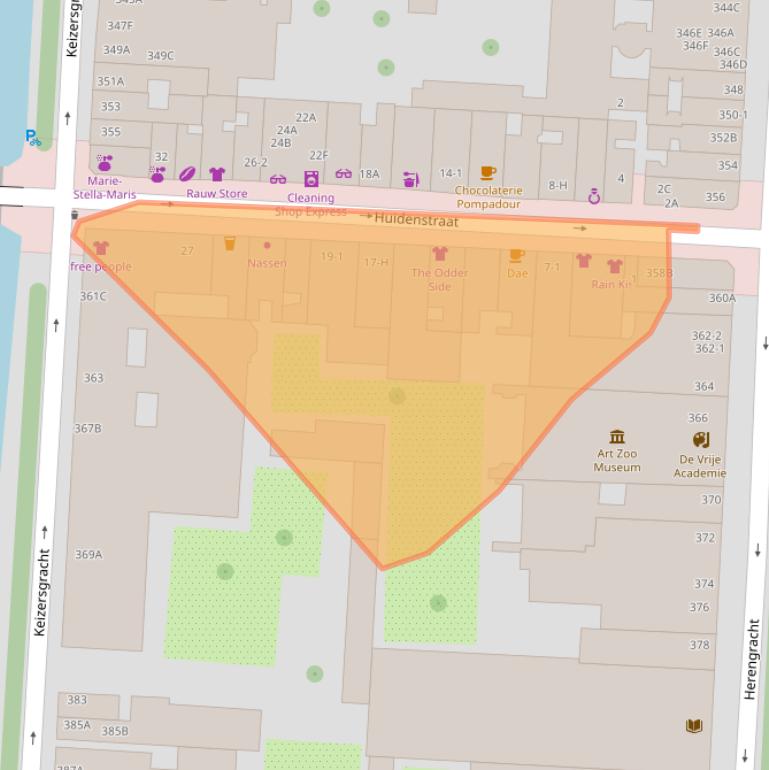 Kaart van postcodegebied 1016ER.