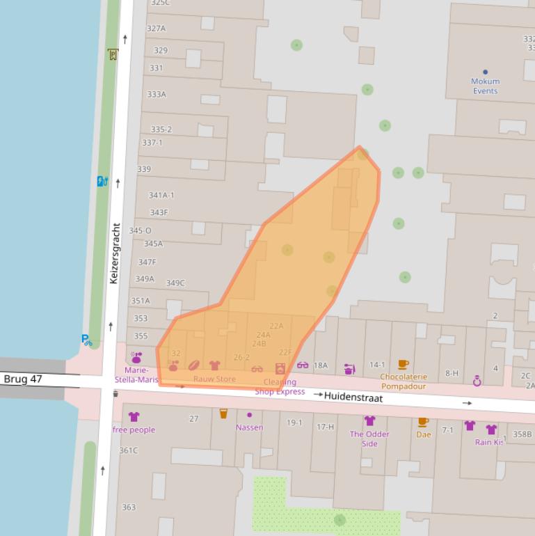 Kaart van postcodegebied 1016ET.