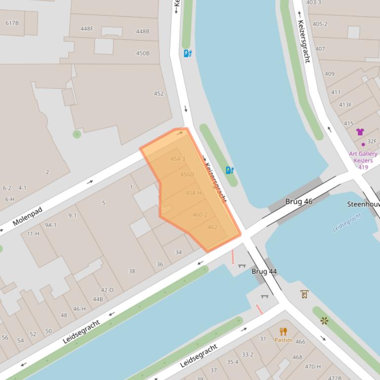 Kaart van postcodegebied 1016GE.