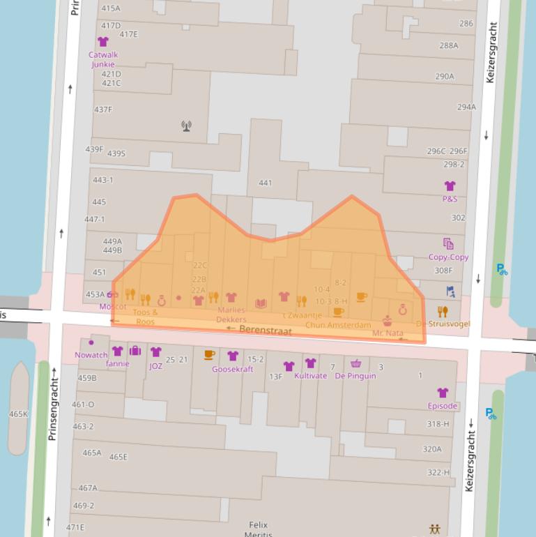 Kaart van postcodegebied 1016GH.