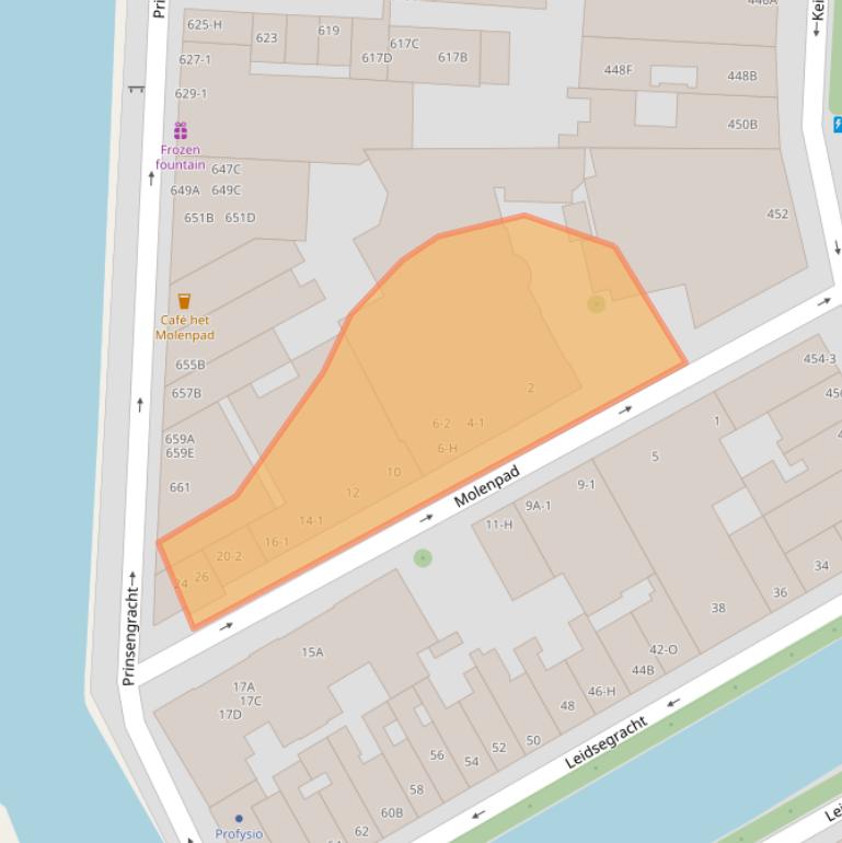 Kaart van postcodegebied 1016GM.